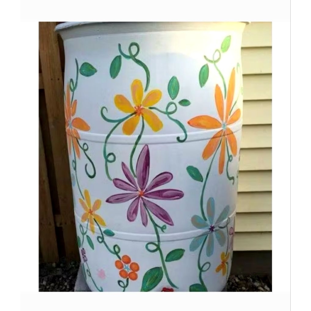 Tong Sampah Besi Costum / Tong Sampah Besi Bunga / Tong sampah Cantik