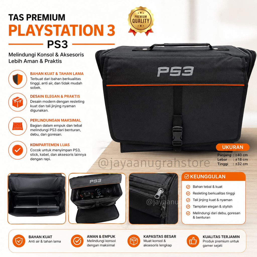 Tas Playstation 3 Fat / Besar | Play Station 3 Bag | Tas PS | Gaming Bag | Travel Bag
