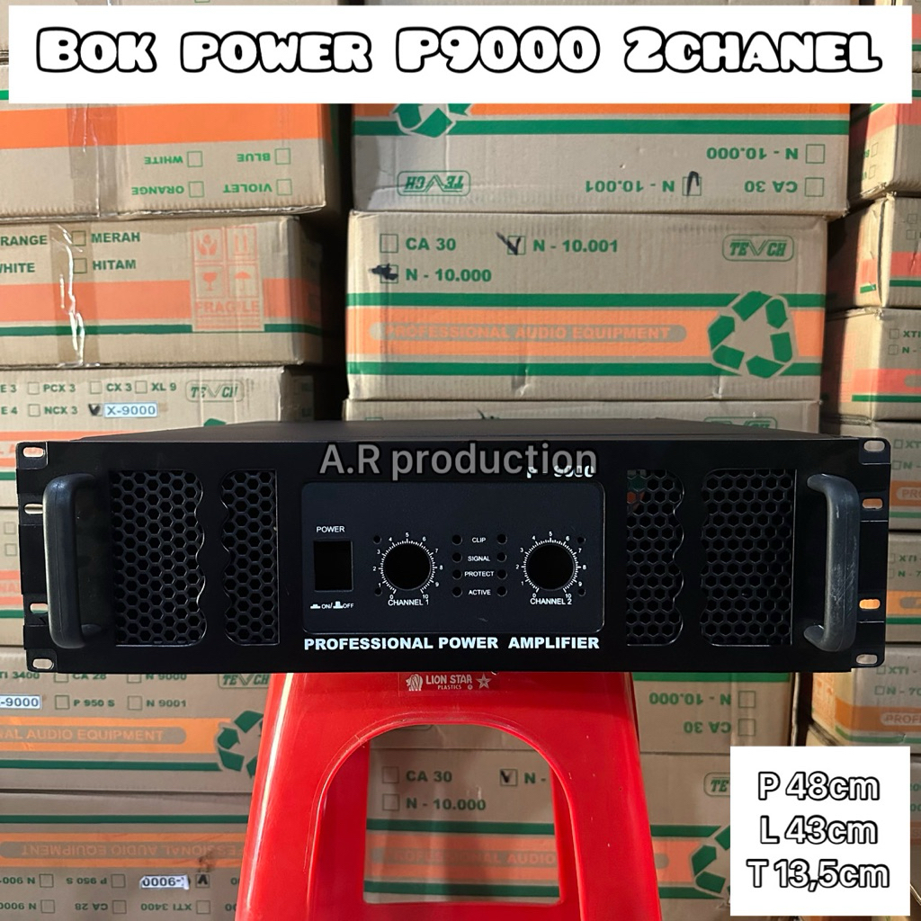 Bok power P9000 ukuran 3U 2chanel model built up bahan plat besi tebal anti gores/box power amplifie