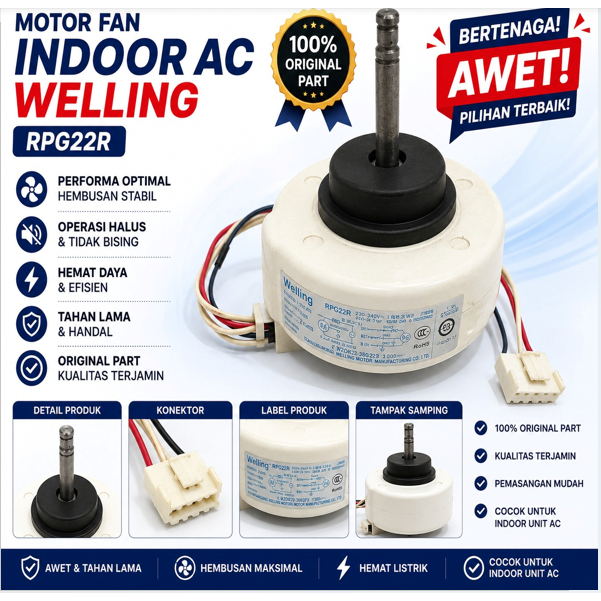 MOTOR FAN INDOOR AC WELLING RPG22R