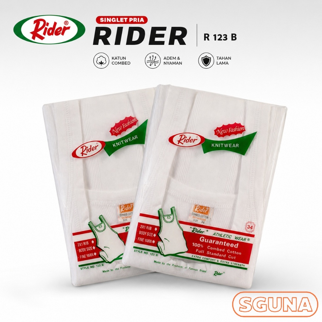 ( 3pc ) Singlet Pria Rider R123B | Kaos Dalam Pria Salur | Rider Underwear