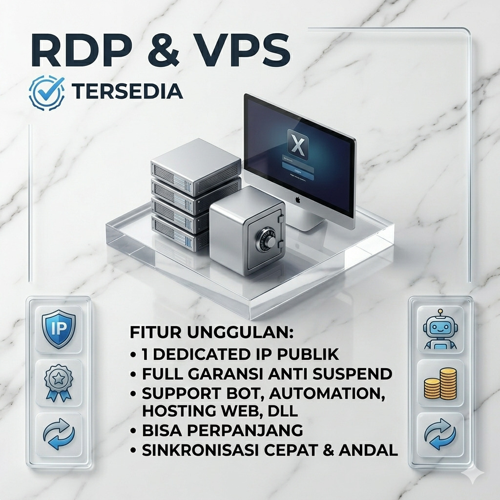 VPS/RDP MINGGUAN FULL GARANSI MINGGUAN [BISA PERPANJANG IP SAMA] WINDOWS/LINUX