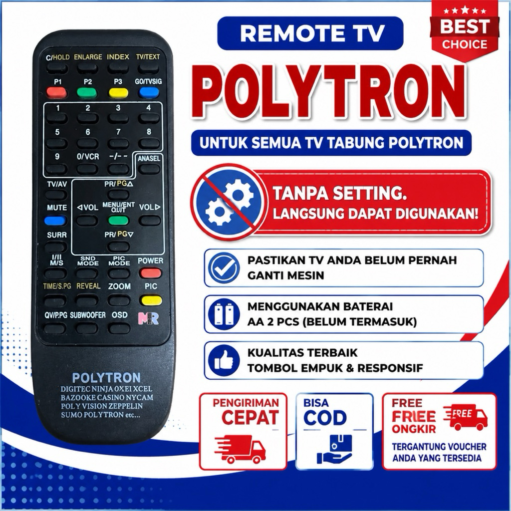 REMOT REMOTE TV POLYTRON/MINIMAX TV TABUNG