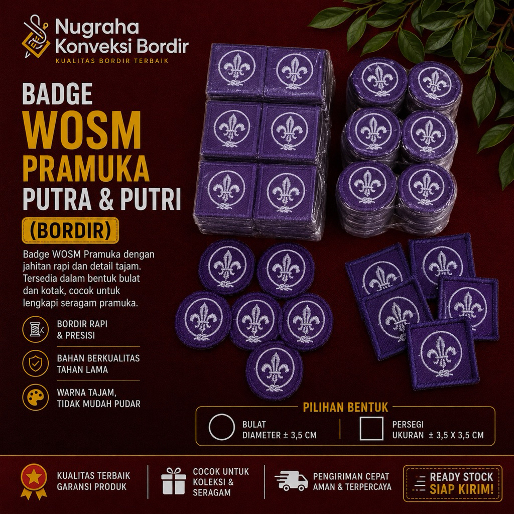 Badge Wosm Putra & Putri (bordir)