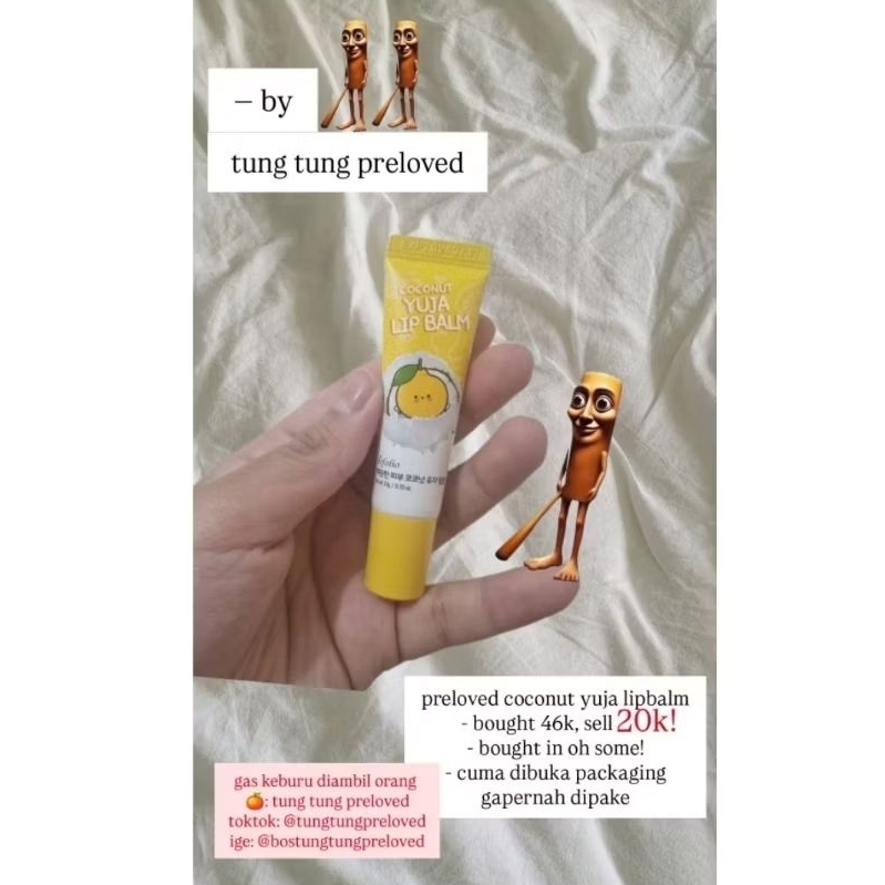 PRELOVED YUJA LEMON LIPBALM BELUM DIPAKAI