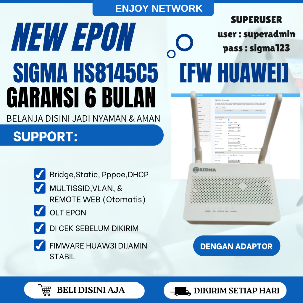 SMA EPON HS8145C5 - DENGAN ADAPTOR