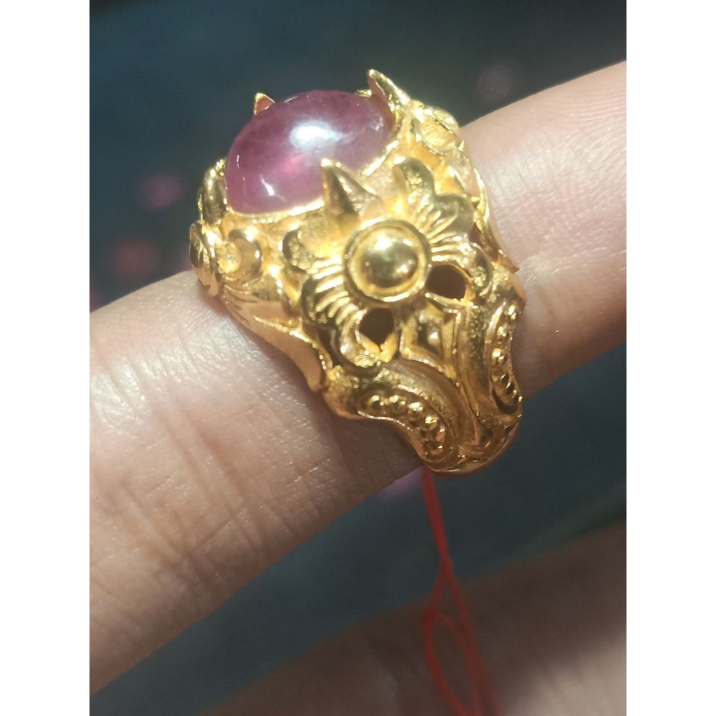 bahan Ruby ring ukir bali