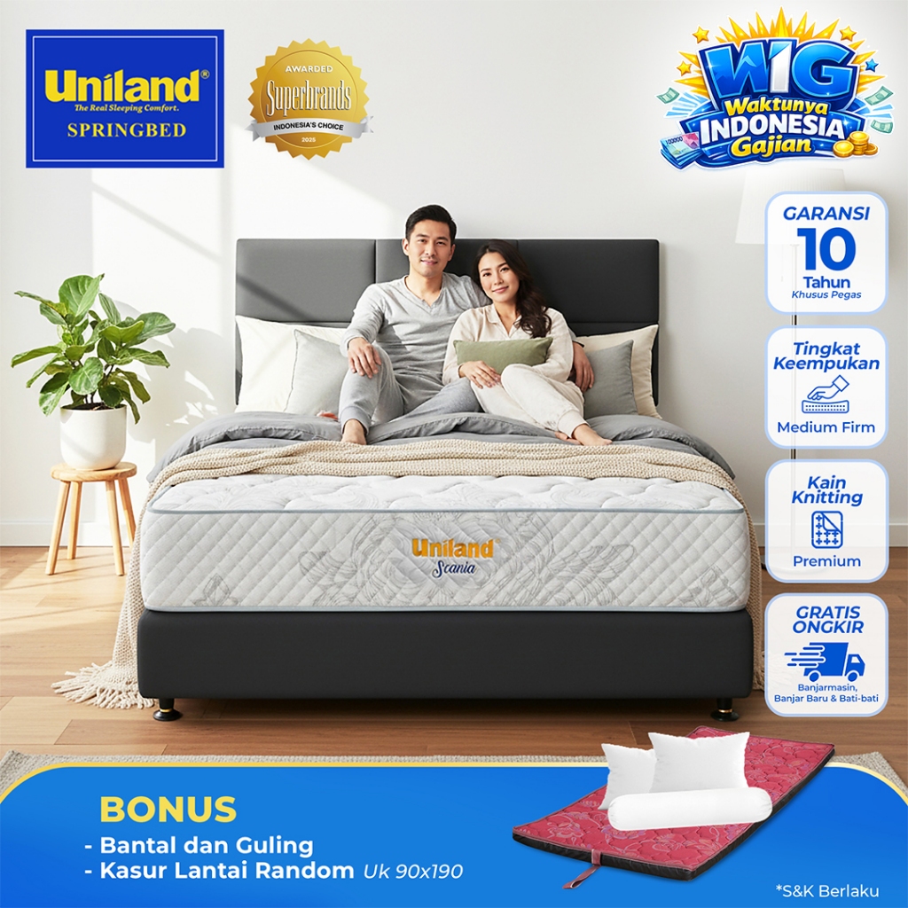 Uniland Scania Firmtop Tresor -  Full Set Kasur Springbed