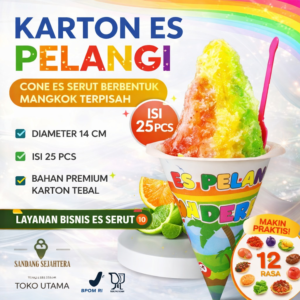 Tempat Es Gabus Kemasan Es Serut Plastik Es Gabus Pelangi