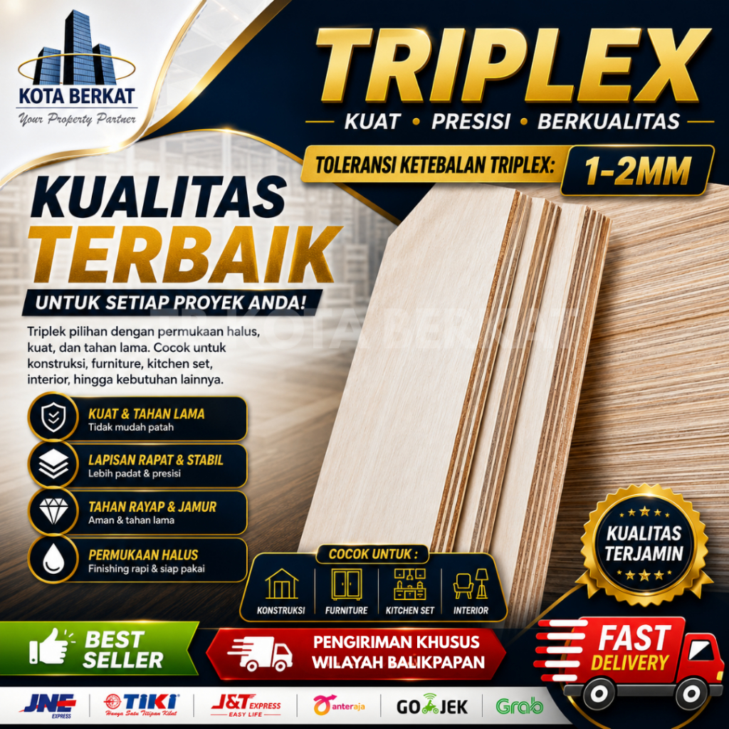TRIPLEK 9MM / PLYWOOD 9 MM (WAJIB BACA DESKRIPSI)