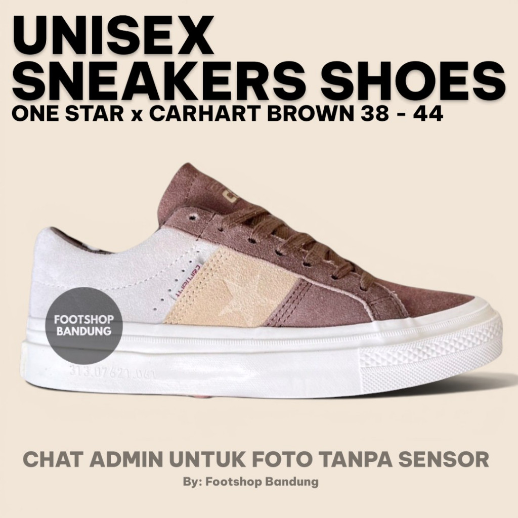 Sepatu Sneakers Casual Pria Converse One Star x CArhart Brown Suede Size 38 - 44