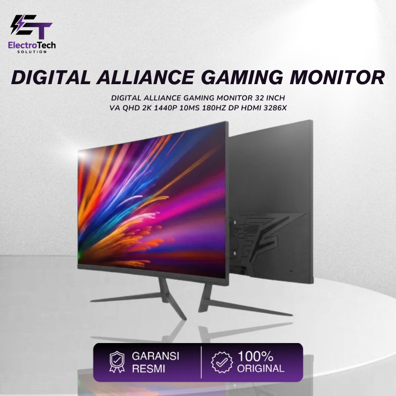 DIGITAL ALLIANCE GAMING MONITOR 32 INCH VA QHD 2K 1440P 10MS 180HZ DP HDMI 3286X