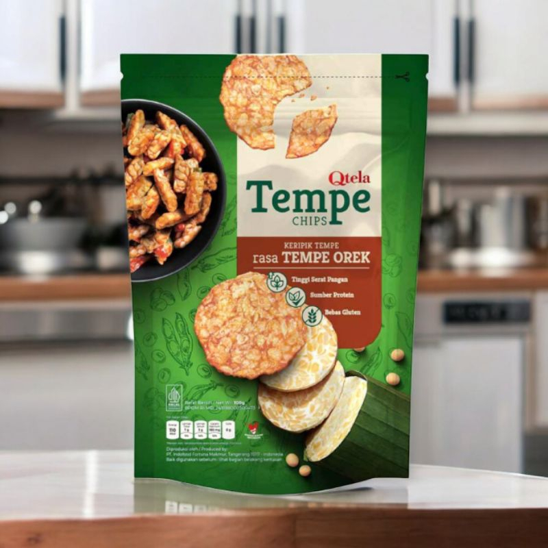 Qtela Tempe Chips Keripik Tempe Rasa Tempe Orek 100gram