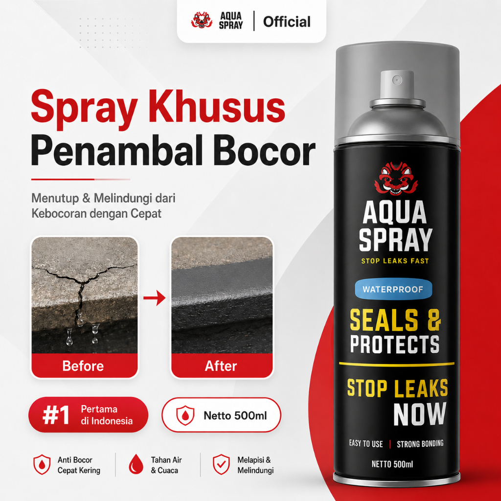 Aqua Spray | Seal And Protect | Cairan Anti Bocor | Rubber Sealant Spray 500ml