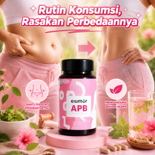 Suplement Kapsul Elumor APB Herbal untuk Membantu Mengecilkan Perut