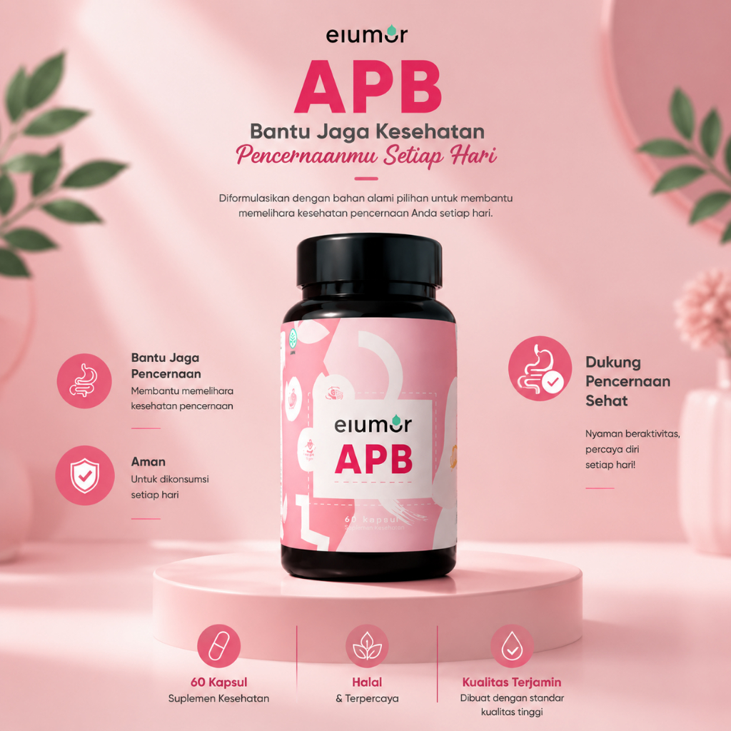 Isi 60 Kapsul Elumor APB Suplemen Herbal untuk Diet dan Membantu Mengecilkan Perut
