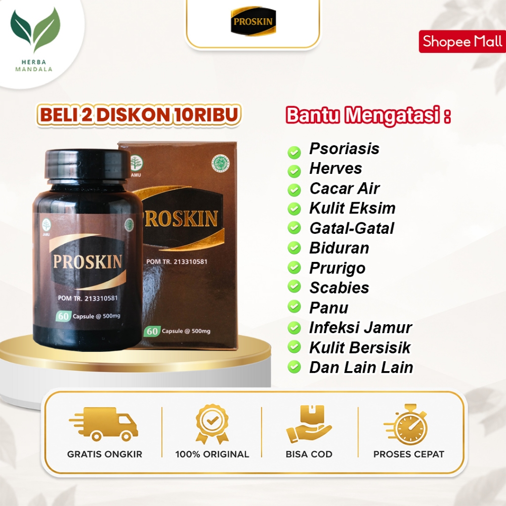 PROSKIN Obat Alergi Semen Gatel Alergi Ruam Dermatitis Kontak / Atopik / Perioral / Seboroik
