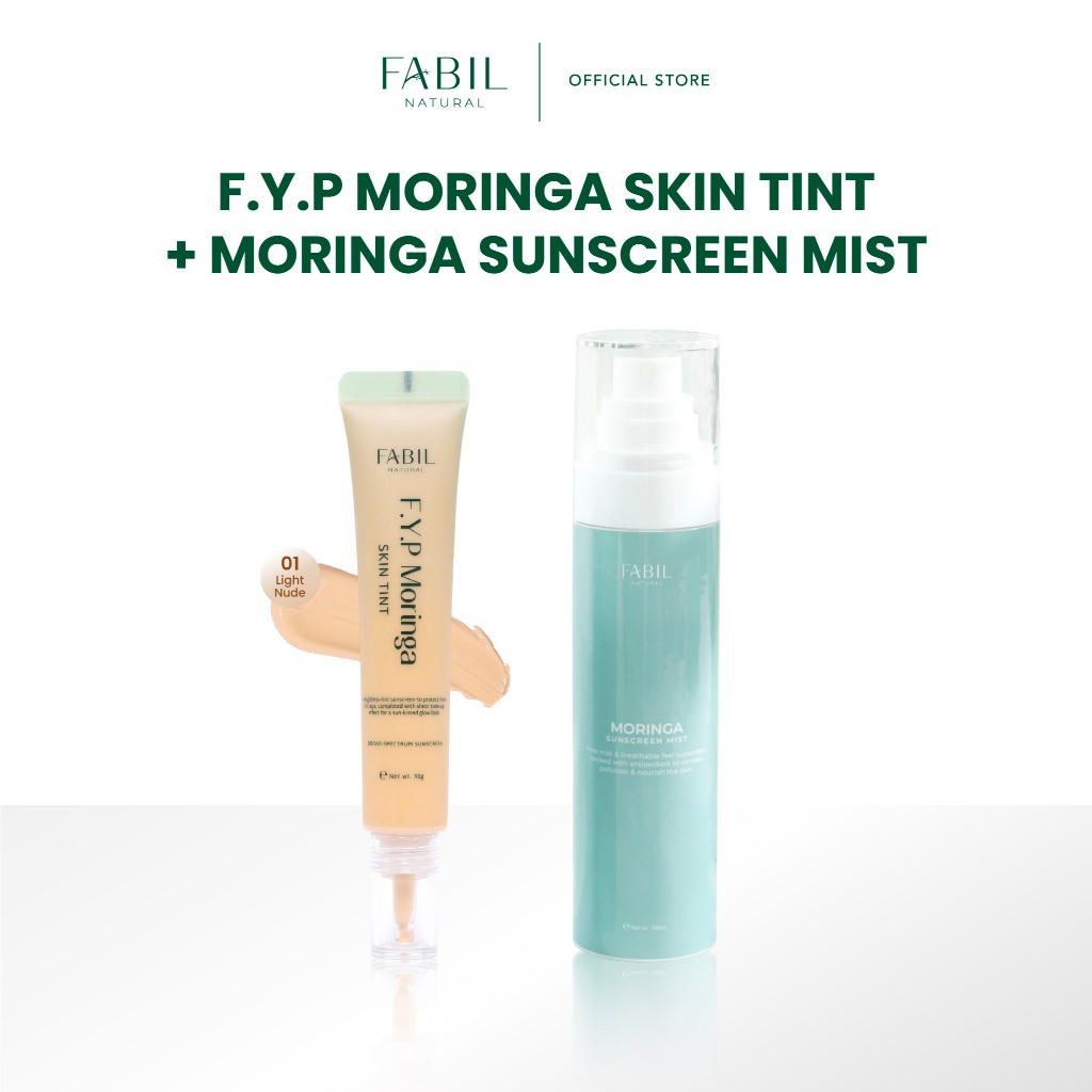 [2 pcs] Fabil Bundle Skin Tint + Sunscreen Mist Paket Hemat Skincare Foundation Natural SPF Anti UV