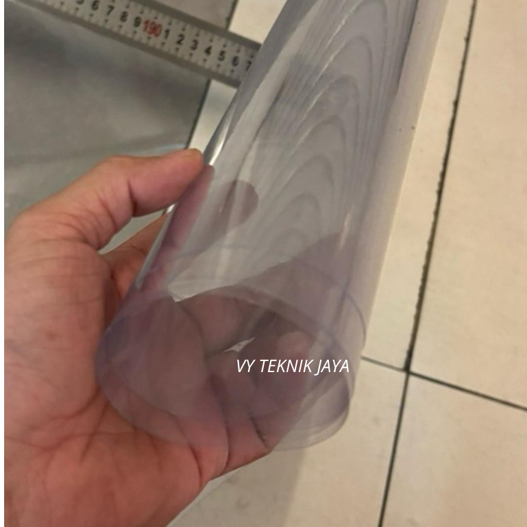 Plastik Mika Kaku 0,50mm x 140 cm x 50 meter / Plastik Mika Transparan / Rigid PVC Transparan