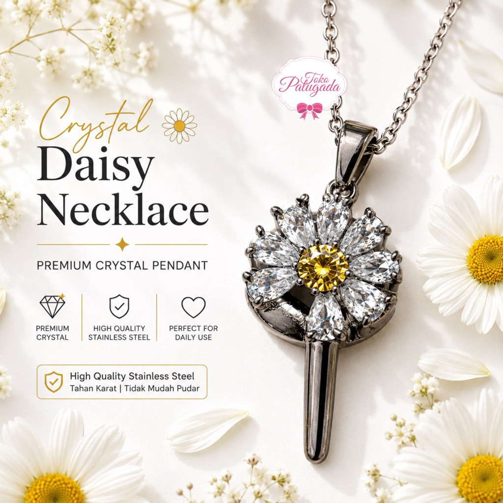READY SIAP KIRIM - G-Dragon Style Accessories - Daisy Necklace - Kalung GD - PIN GD - Pin Gdragon - 