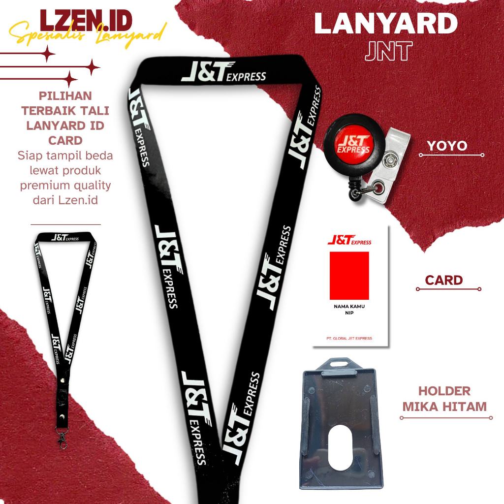 READY!! TALI/LANYARD GANTUNGAN ID CARD JNT HITAM TERBARU [READY STOCK] SET KOMPLIT IDCARD TERMURAH S