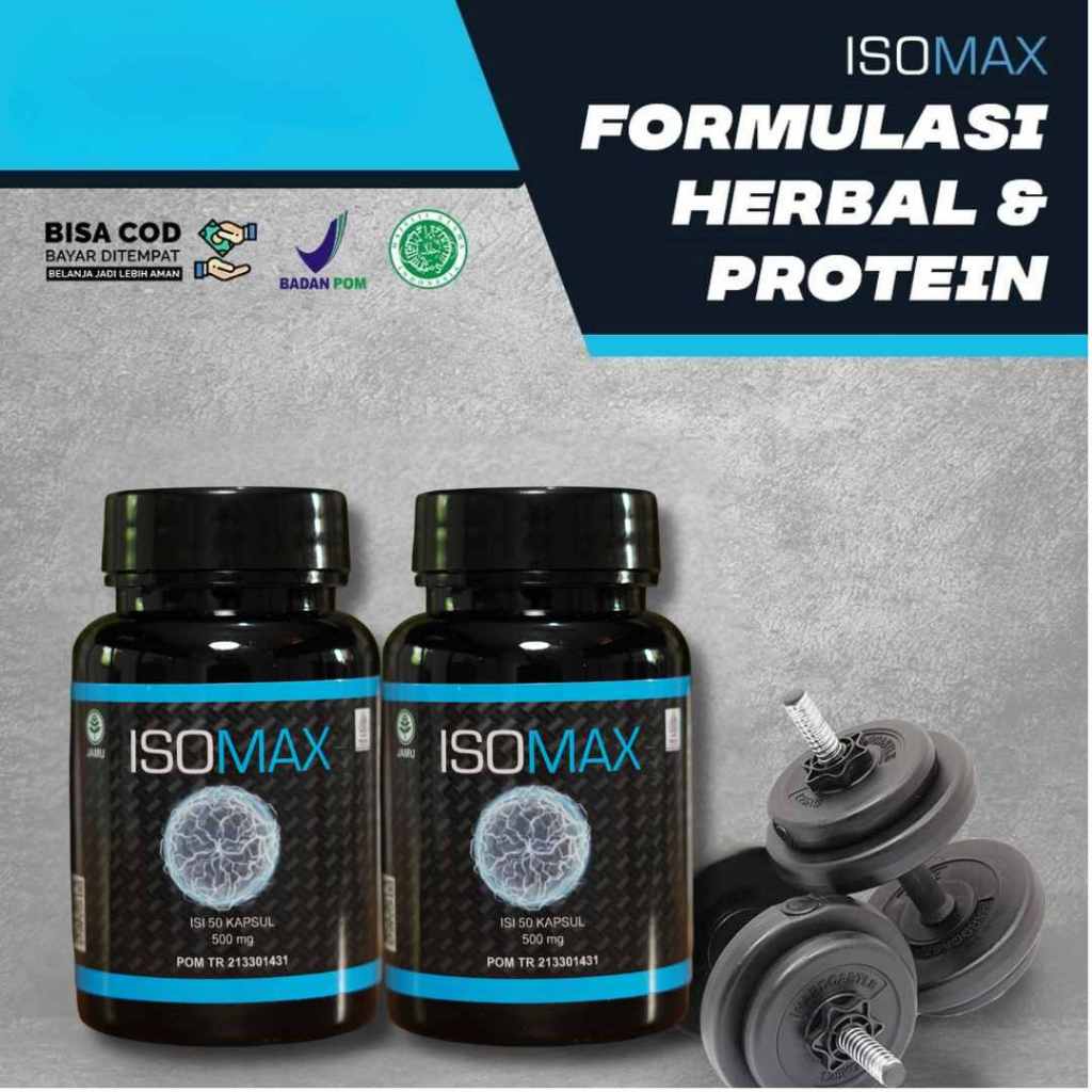 [ PAKET HEMAT ISI 2BOX] ISOMAX Suplemen Fitness Gym Pembentuk Massa Otot Pria Wanita BPOM | Pembesar