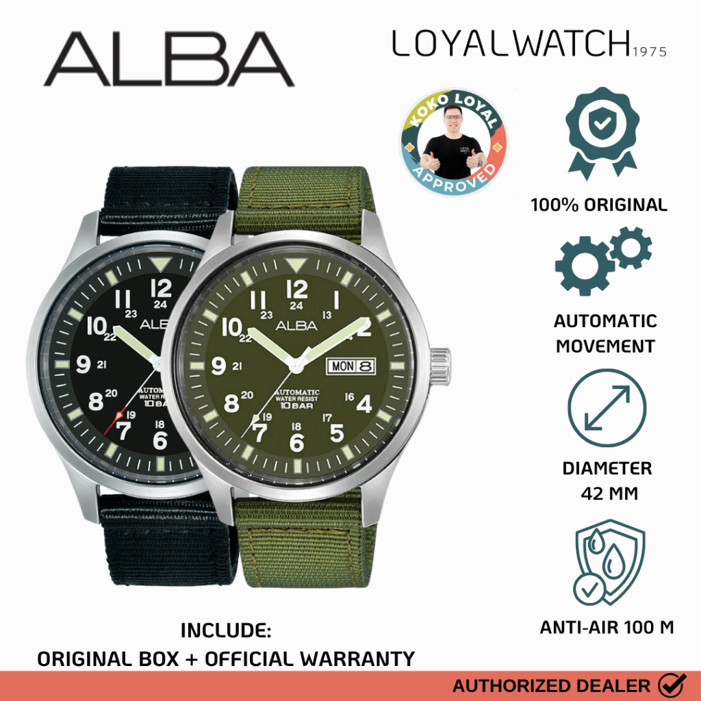 Jam Tangan Alba Field Military Pria AL4217 AL4223 Canvas Original Garansi Resmi