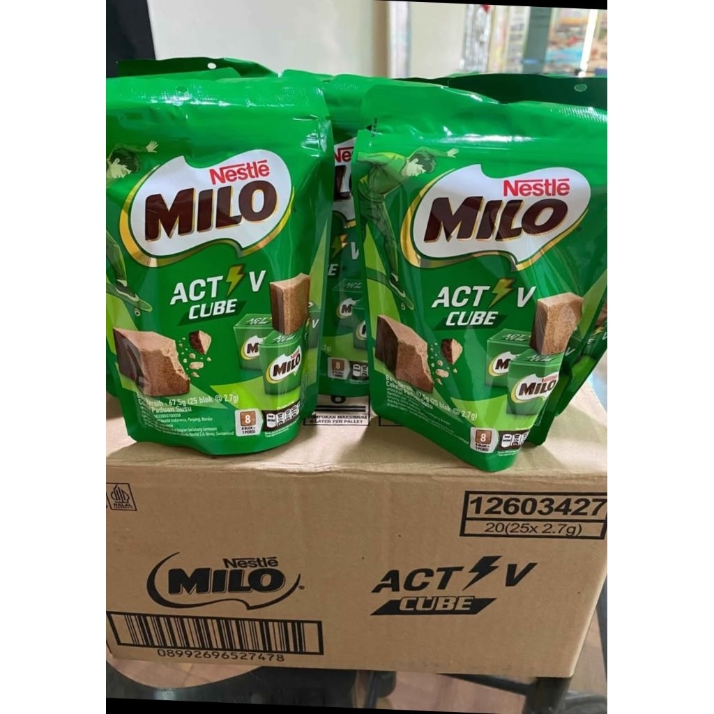 Milo active cube permen coklat berenergi isi 25 cube