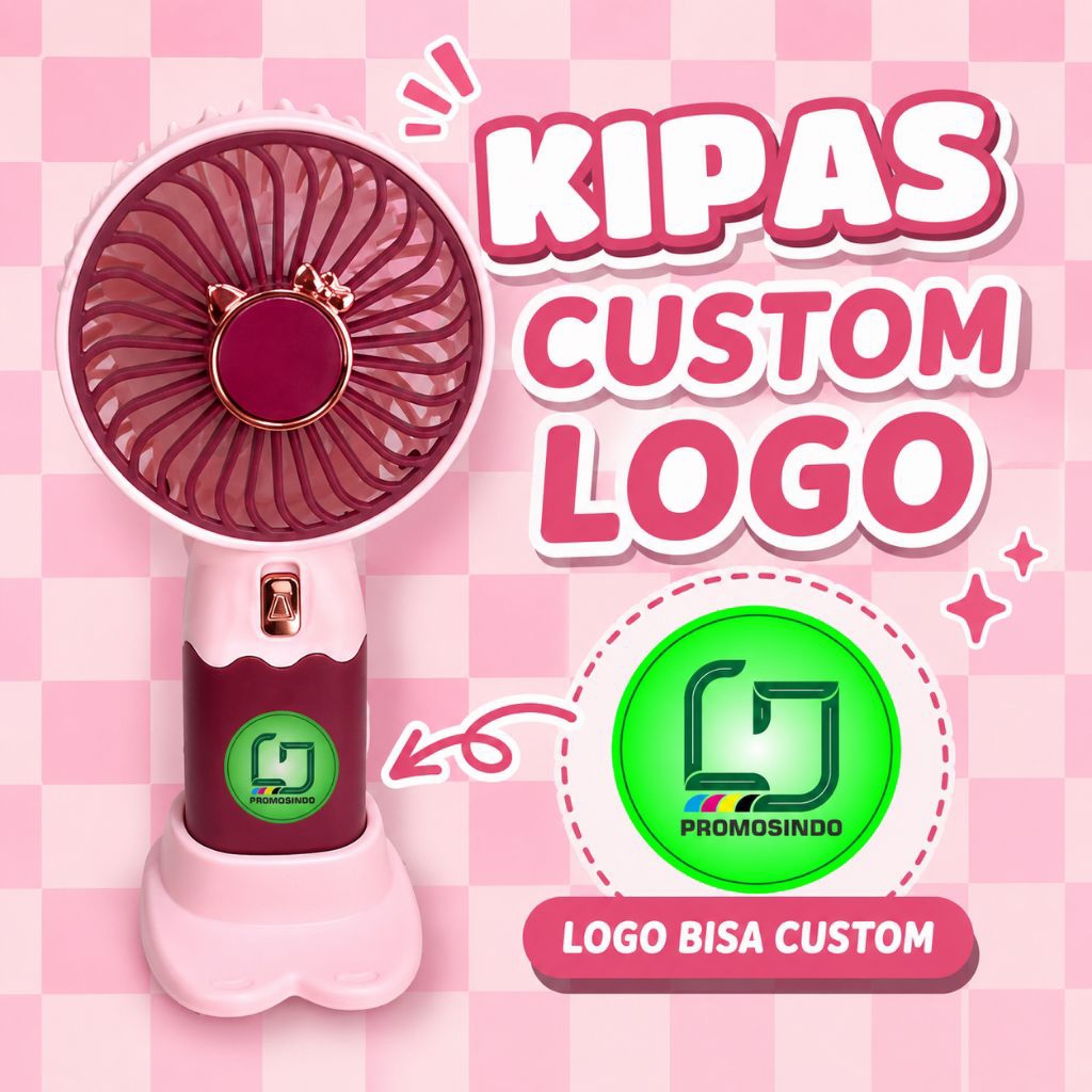 Kipas mini portable custum/ kipas promosi/ souvenir/kipas mini cute