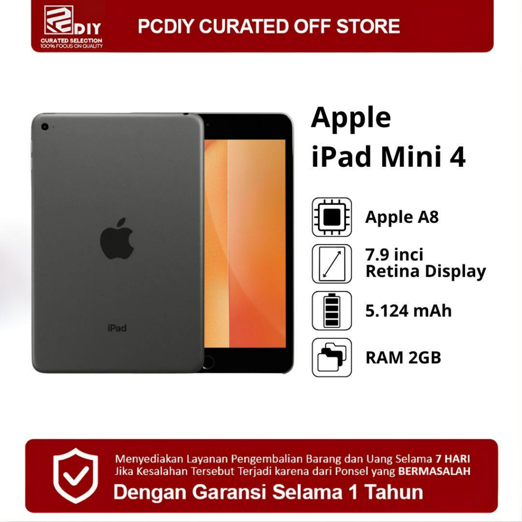 [Bekas] iPad mini 4 Apple Original  - PROMO TERMURAH Bisa COD + Garansi 7 Hari Tanpa Alasan. Jaminan