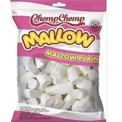Chomp-Chomp Marshmallow Plain 200 gram marshmallow Dubai Chewy Marshmallow Lembut