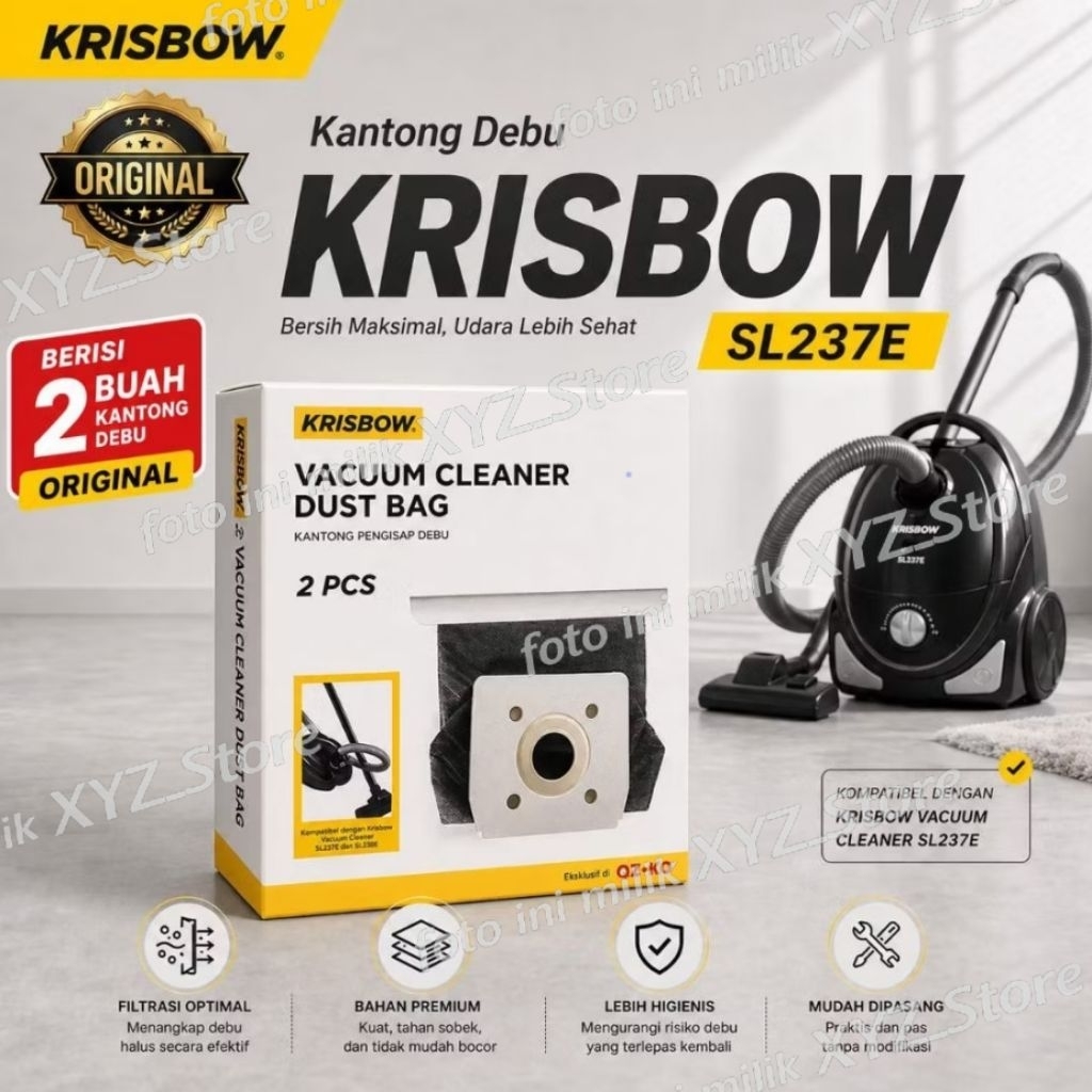 KRISBOW KANTONG DEBU SMART VACUUM CLEANER. DUST BAG VACUUM CLEANER KRISBOW