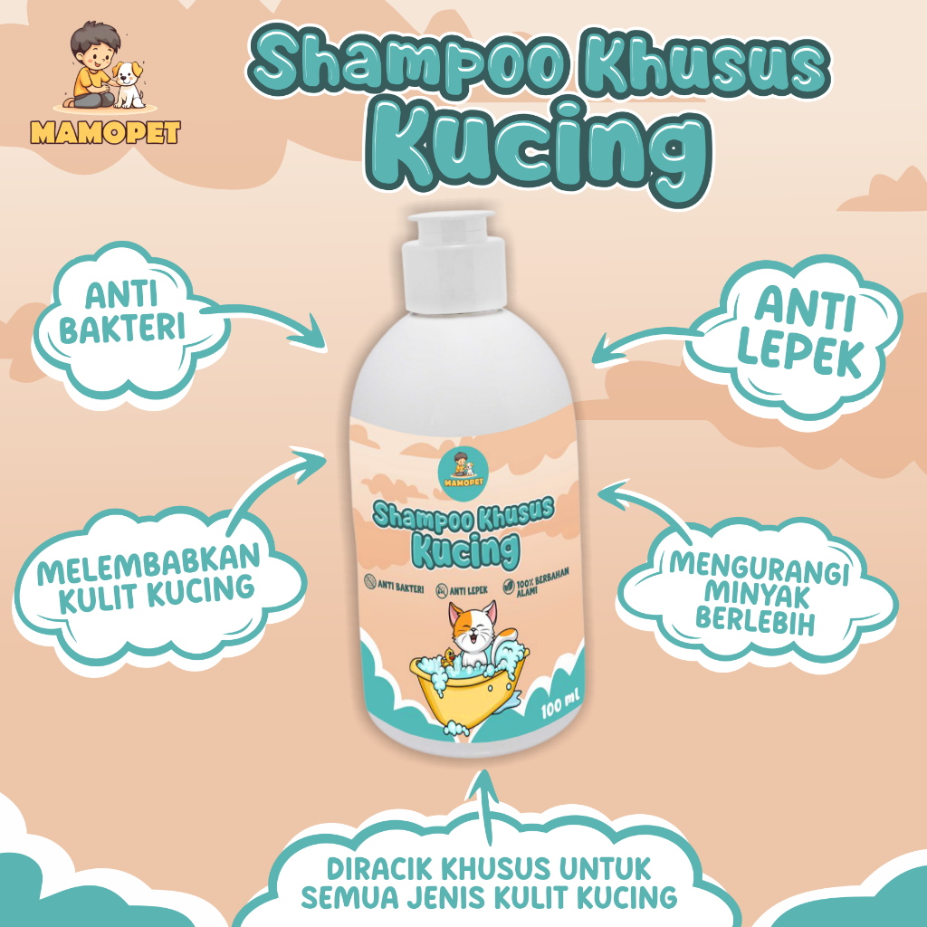 shampo kucing shampoo kucing Cat Shampoo shampoo kucing MAMOPET Shampo Kucing 100ml