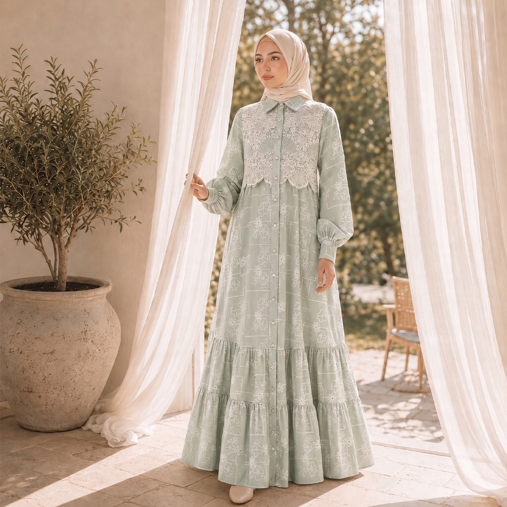 MANDJHA Clarisse Dress By IVAN GUNAWAN - Busana Muslim Gamis Modest ORIGINAL