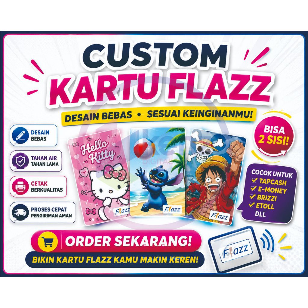 Cetak Print Custom Kartu E-Toll E money Mandiri / Flazz BCA Print E-Toll Card | E Money Mandiri