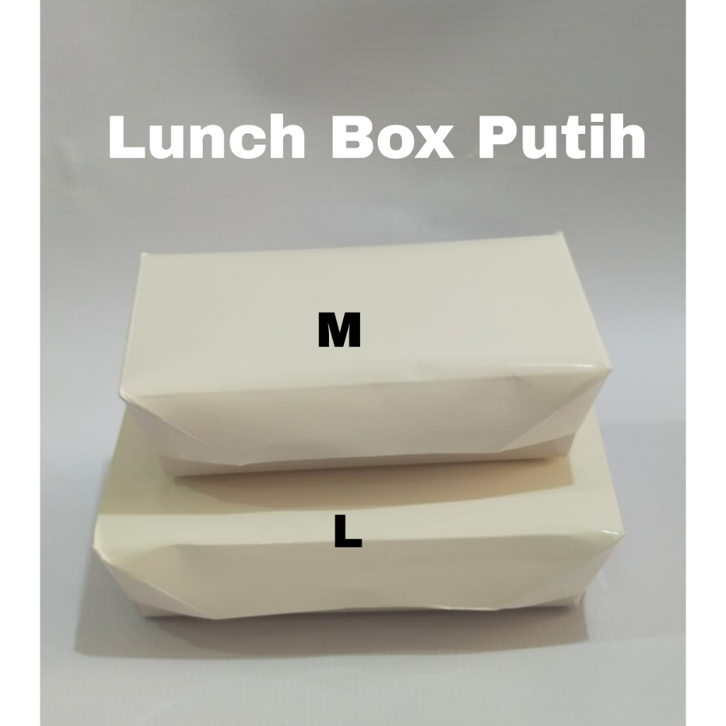 Paper Lunch Box Putih Uk M, L - Lunch Box Kertas - Lunch Box Kertas Putih