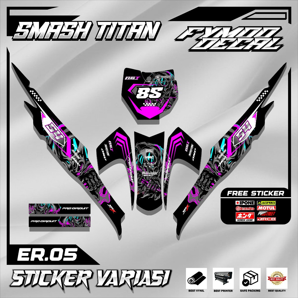 (NEW) STICKER DECAL STRIPING RBT HONDA SMASH TITAN 155 CUSTOM SUPERMOTO TERBARU KODE 26.05