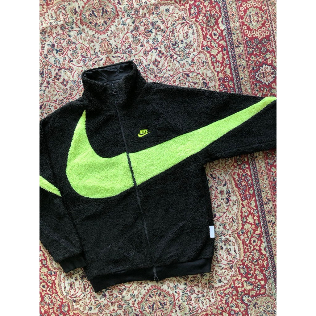 Nike big swoosh reversible fleece jacket vintage Nike Big Swoosh Vintage Swoosh Hi666