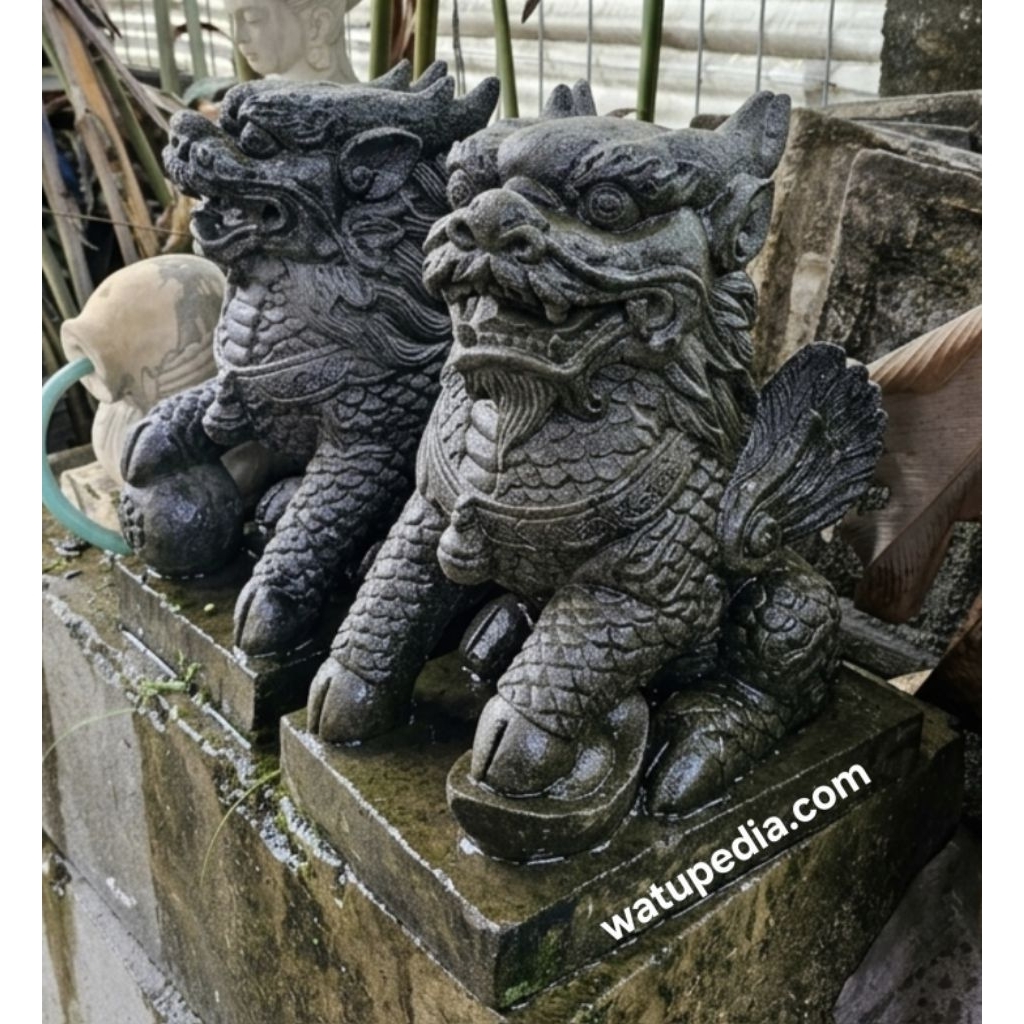 Patung Kilin Batu candi 50 cm