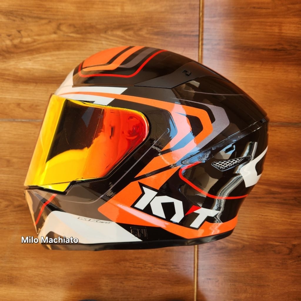 Helm KYT TT Course Size XL Overtech Black Orange SECOND