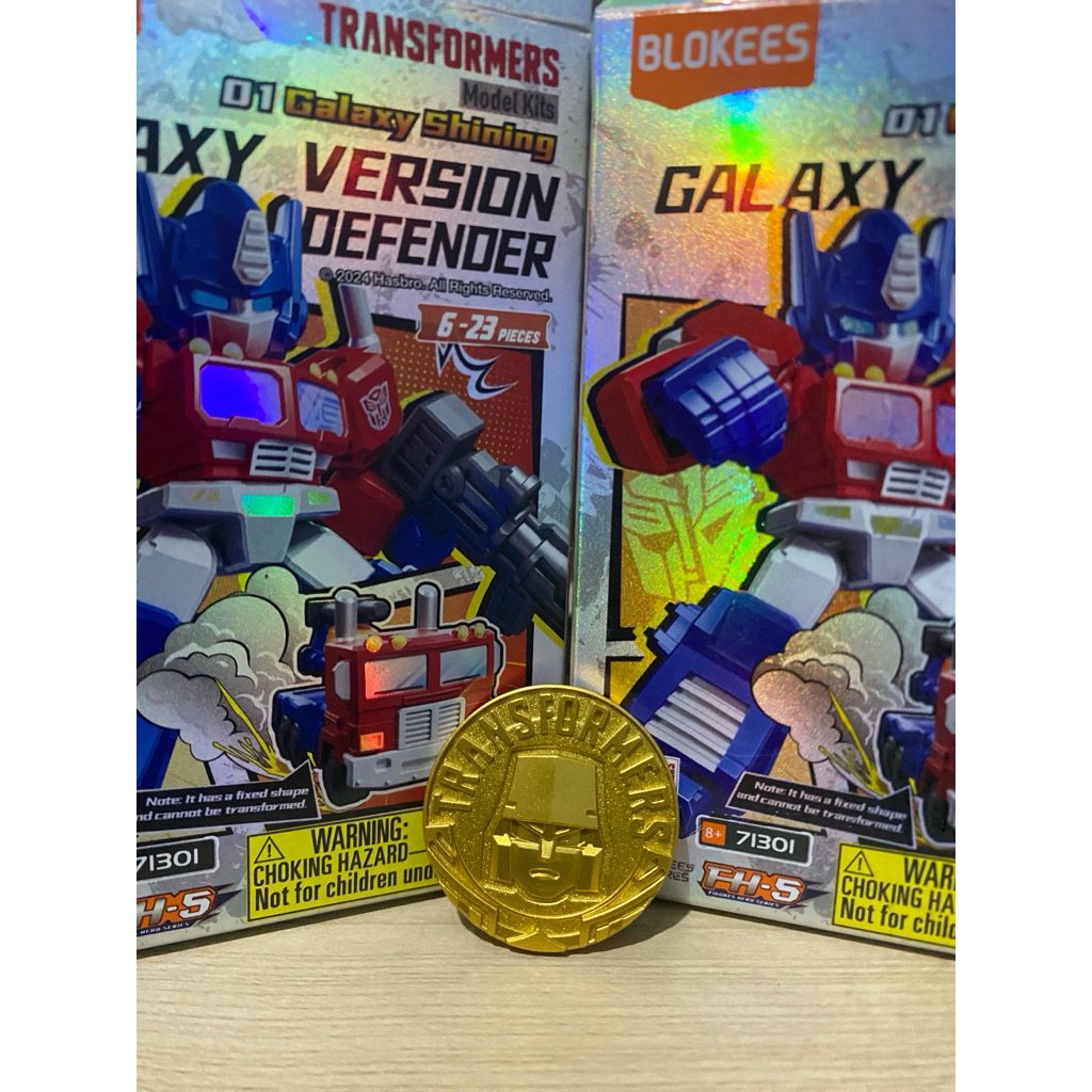 BLOKEES TRANSFORMERS GALAXY VERSION DEFENDER COIN KOIN OPTIMUS MEGATRON JETFIRE