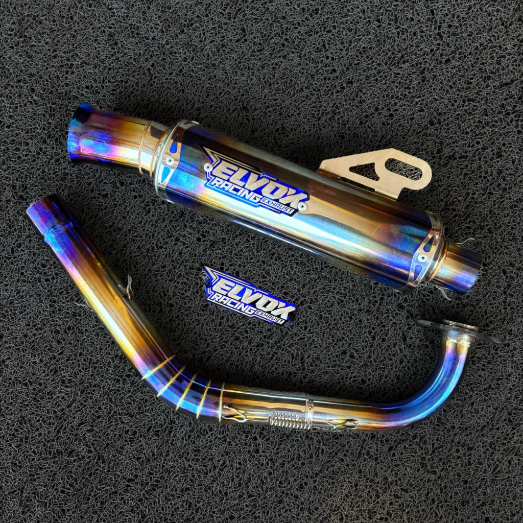 Elvox Exhaust Type EXR - 03 Knalpot Salemba Full Blue Edition Ceklis Jungstyle - Original Elvox Raci