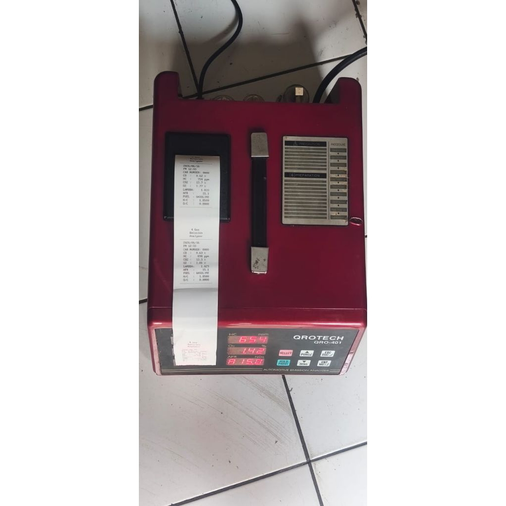 GAS ANALISER GAS ANALIZER ALAT UJI EMISI MOBIL BENSIN MEREK QROTECH