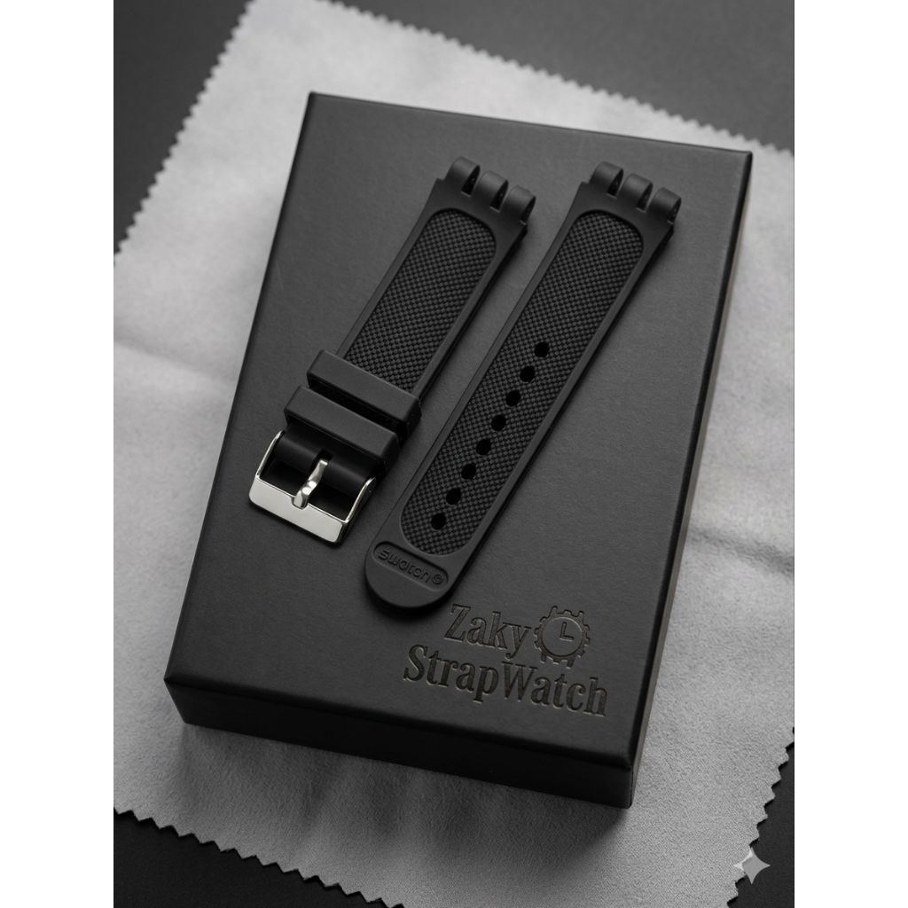 Rubber Strap Tali Jam Swatch Scuba Hitam 20mm,Rubber Strap Hitam