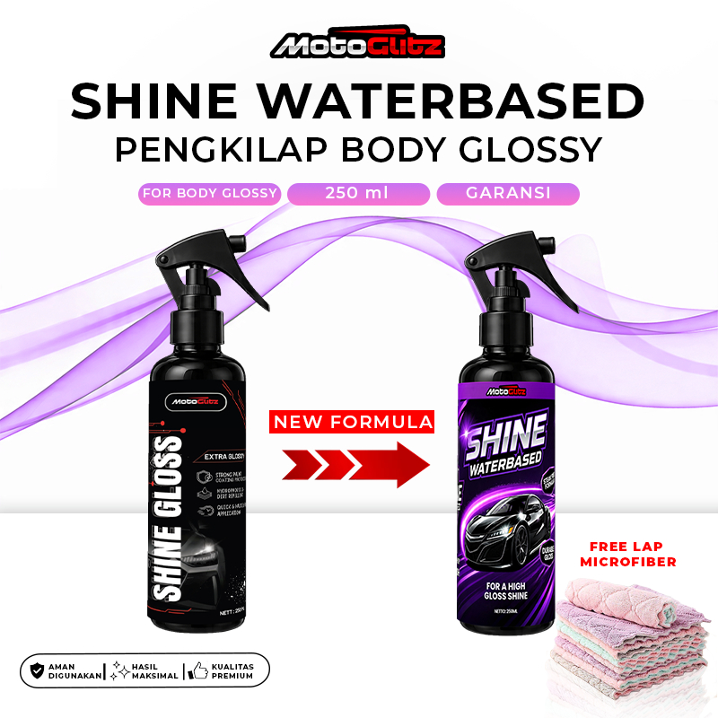 Pengkilap Body Motor Doff Glossy 250 ml Pelindung Poles Coating Spray Cat Body Mobil Kaca Helm Motor