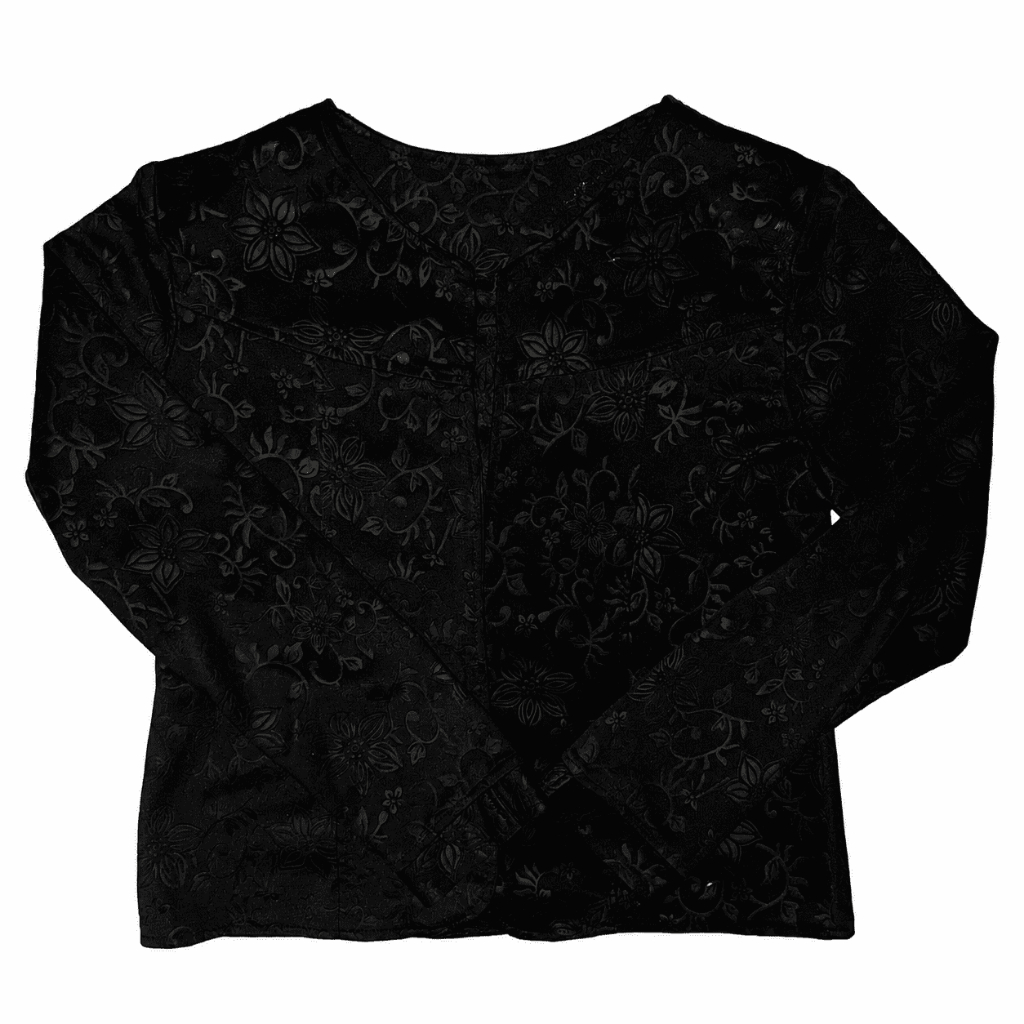 Blazer Wanita Hitam Corak Bunga-Bunga Preloved Blazer