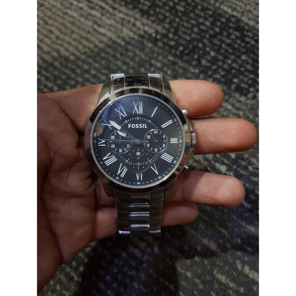 TERSEDIA JAM TANGAN GRANT FS4736 CHRONOGRAPH BLACK DIAL STAINLESS STEEL STRAP
