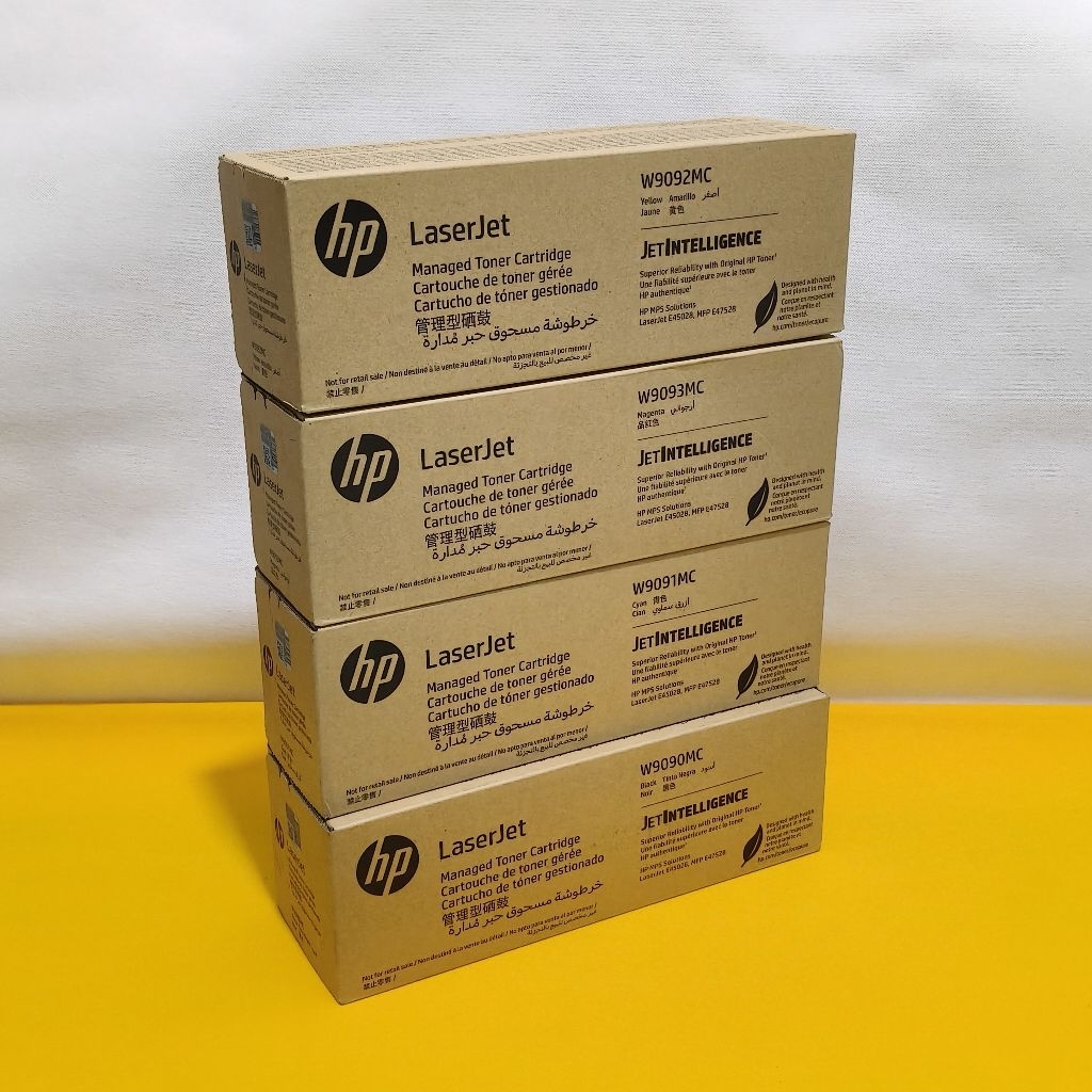 Paketan Toner Hp LaserJet W9090MC Black W9091MC Cyan W9092MC Yellow W9093MC Magenta Original Hp MPS 