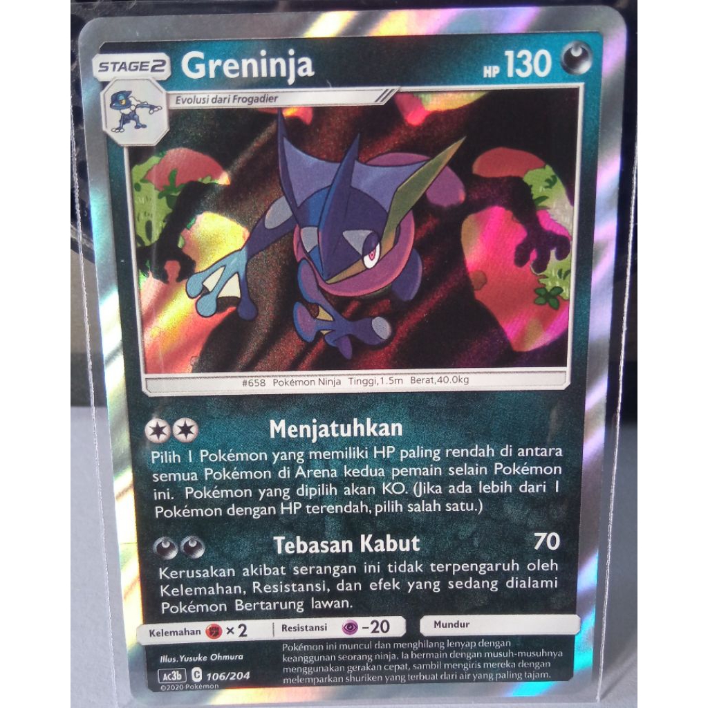 Kartu Pokemon TCG Greninja ac3b 106/204 Indonesia
