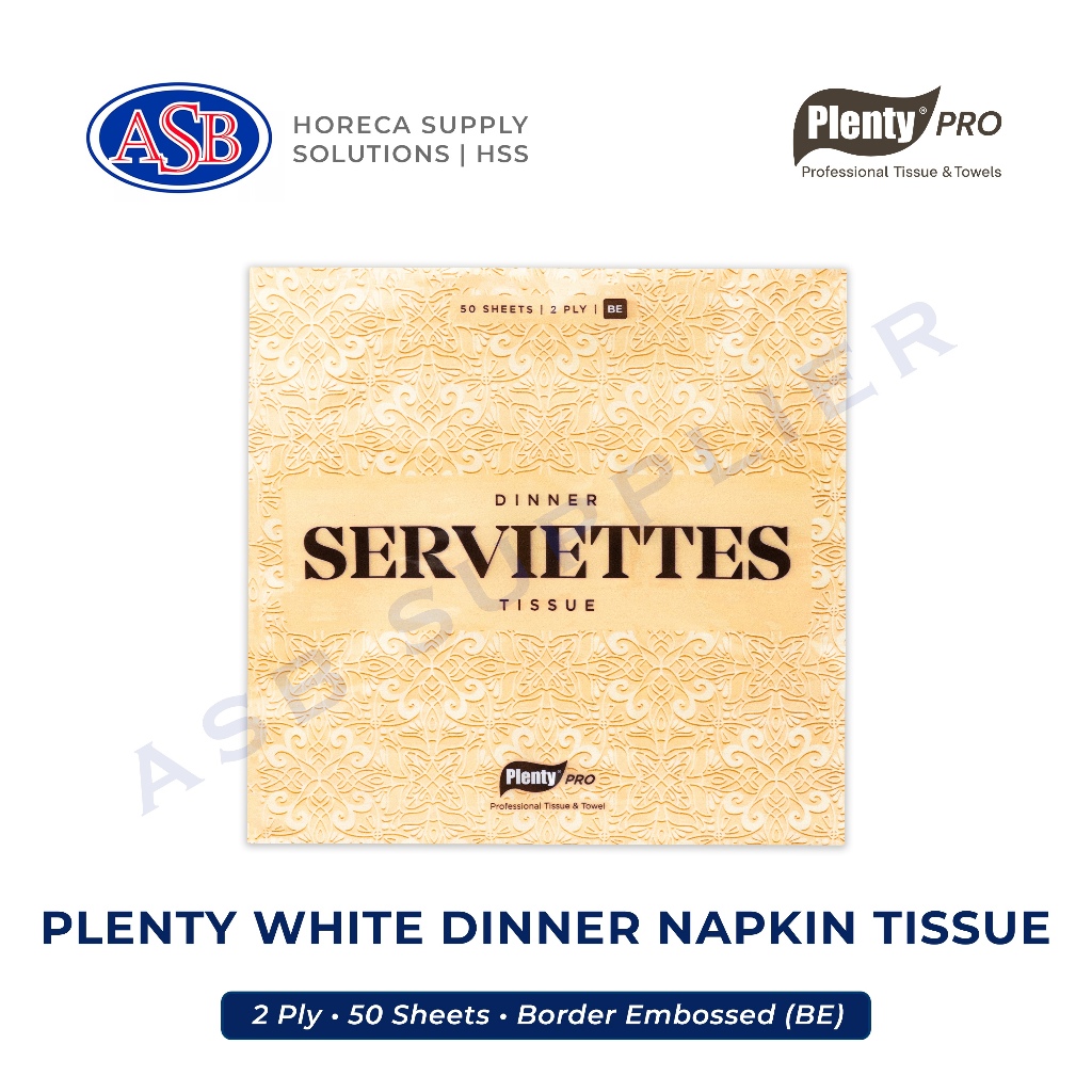 Tissue / Tisu PLENTY White Dinner Napkin (50 Sheets)